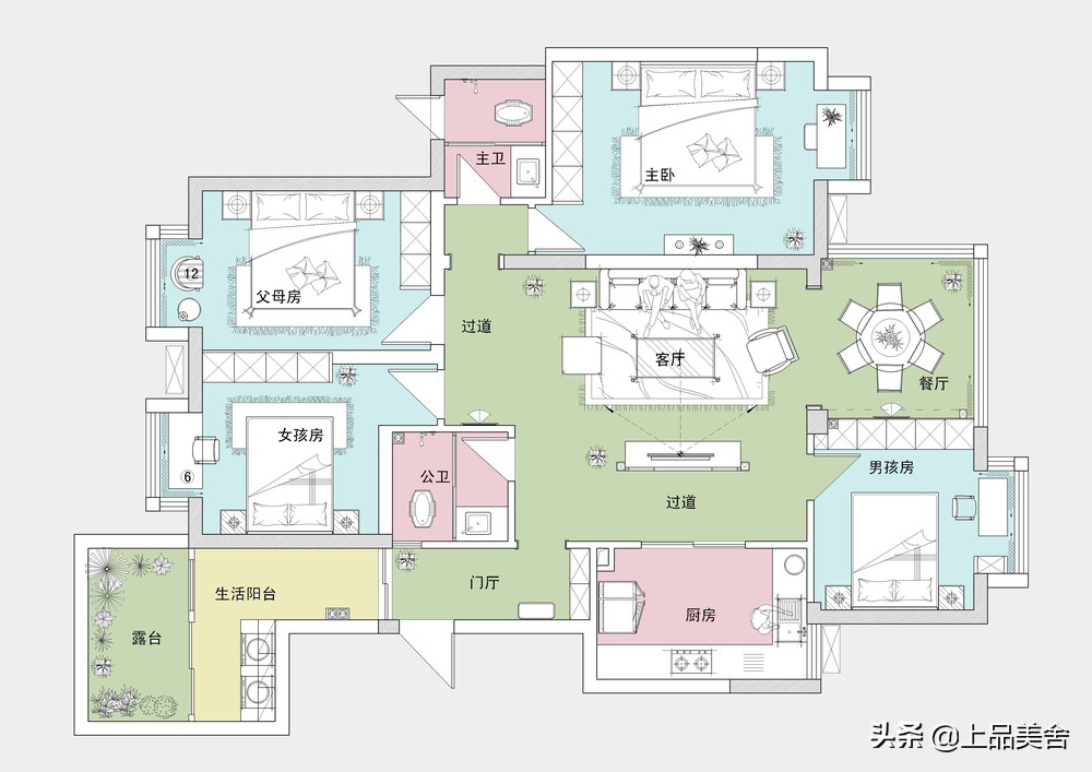 有一种传统叫中式风格，139平四房，入户第一眼就很高级，爱了