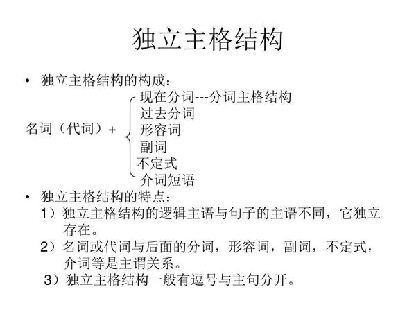 英文中独立主格结构究竟是什么？怎样使用？
