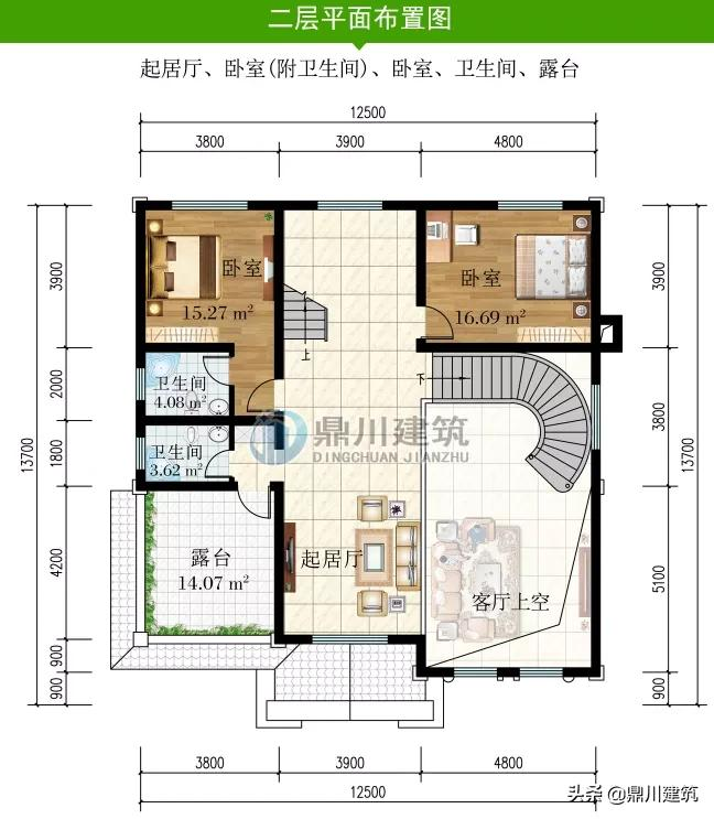 4套复式带旋转楼梯别墅,室内装饰怎么做?何不参考这个效果图