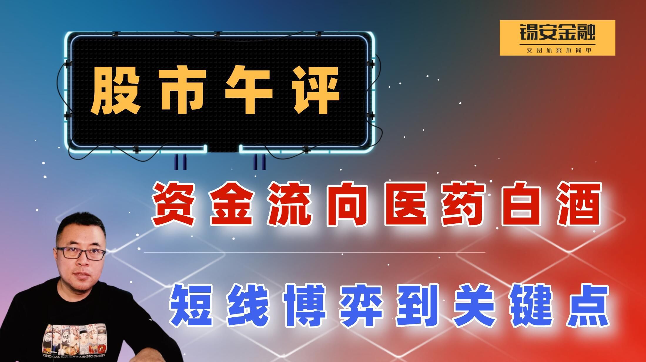 周三股市午评：资金流向医药白酒，短线博弈到关键点