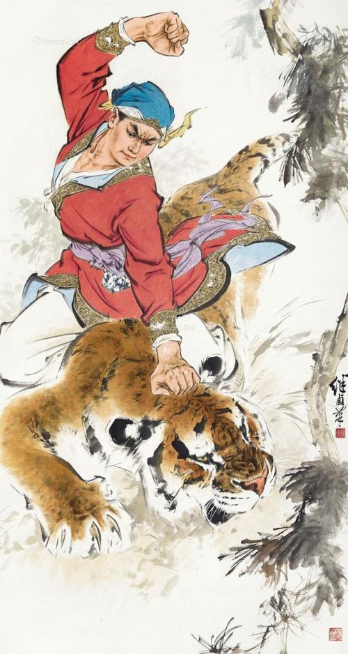 《水浒传》中景阳冈"武松打虎"的故事