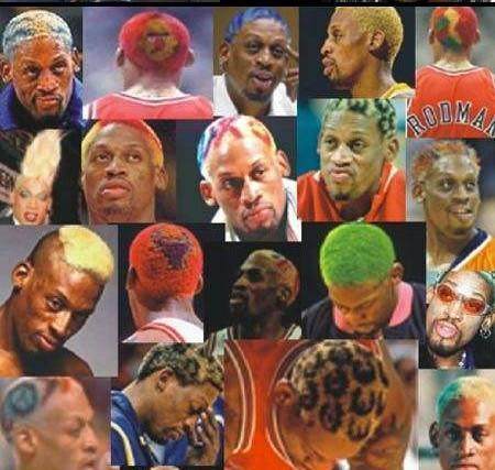 nba球员的头发(12图看NBA奇葩发型：罗德曼集齐彩虹发色，林书豪杀马特发型太逗)
