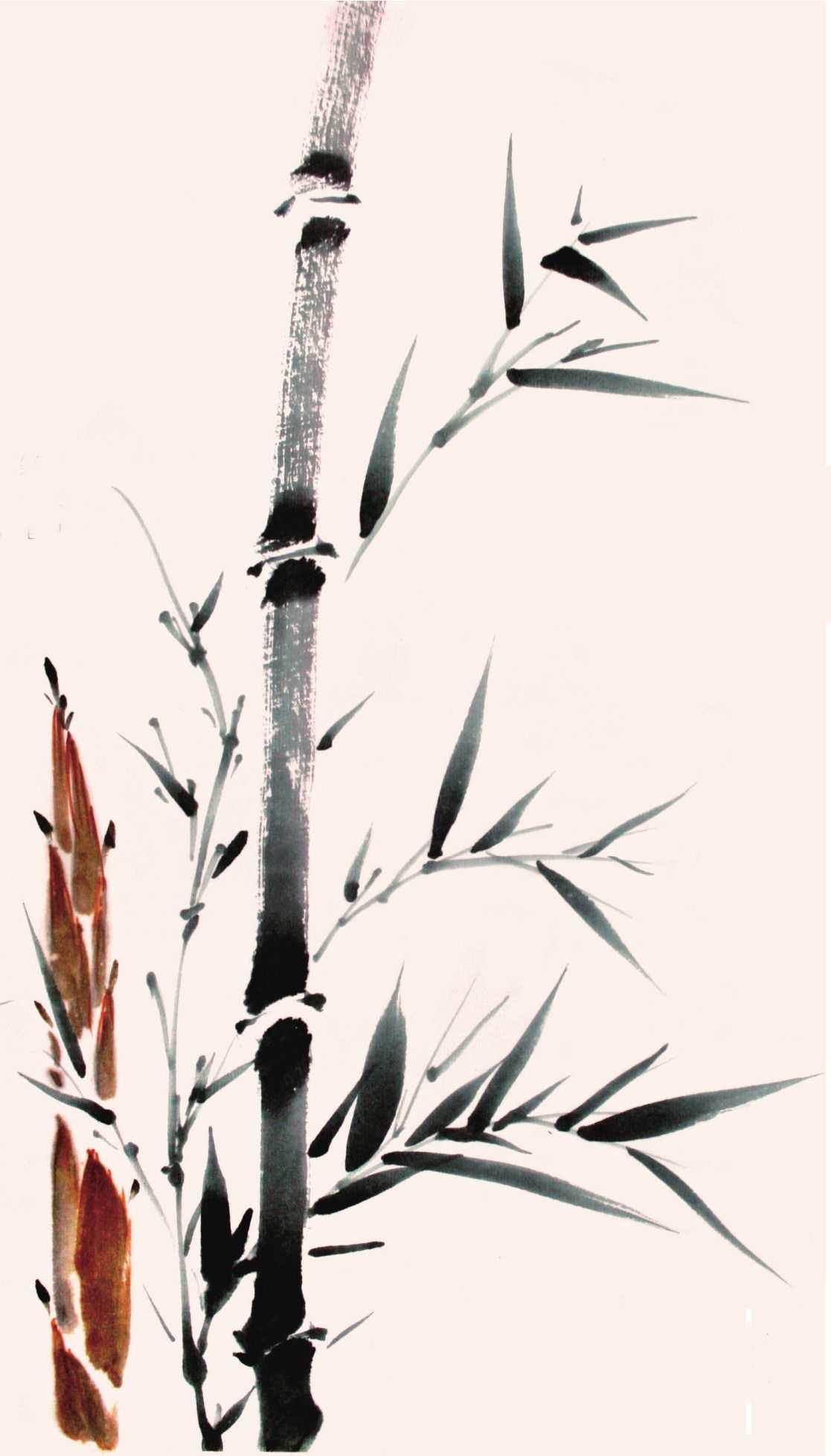 竹子写意画法：分步骤讲解新竹画法，简单易学，学会几分钟一幅画