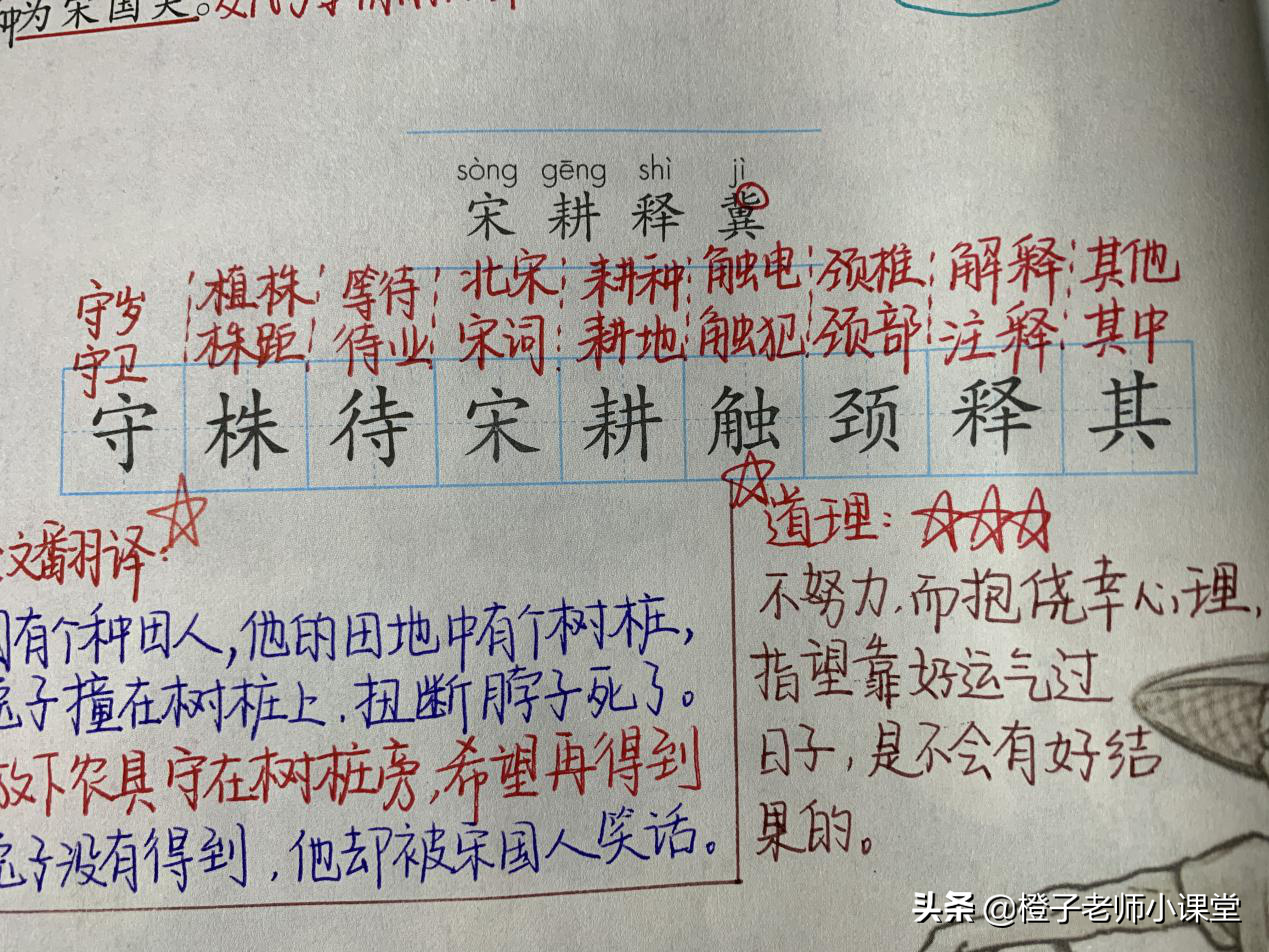 守株待兔生字组词拼音图片