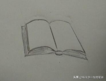 一本打开的书简笔画步骤图片