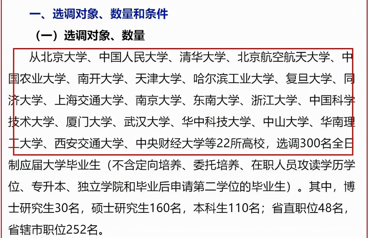 2022安徽选调：招录300人，定向22所高校，安大、合工大不在其列