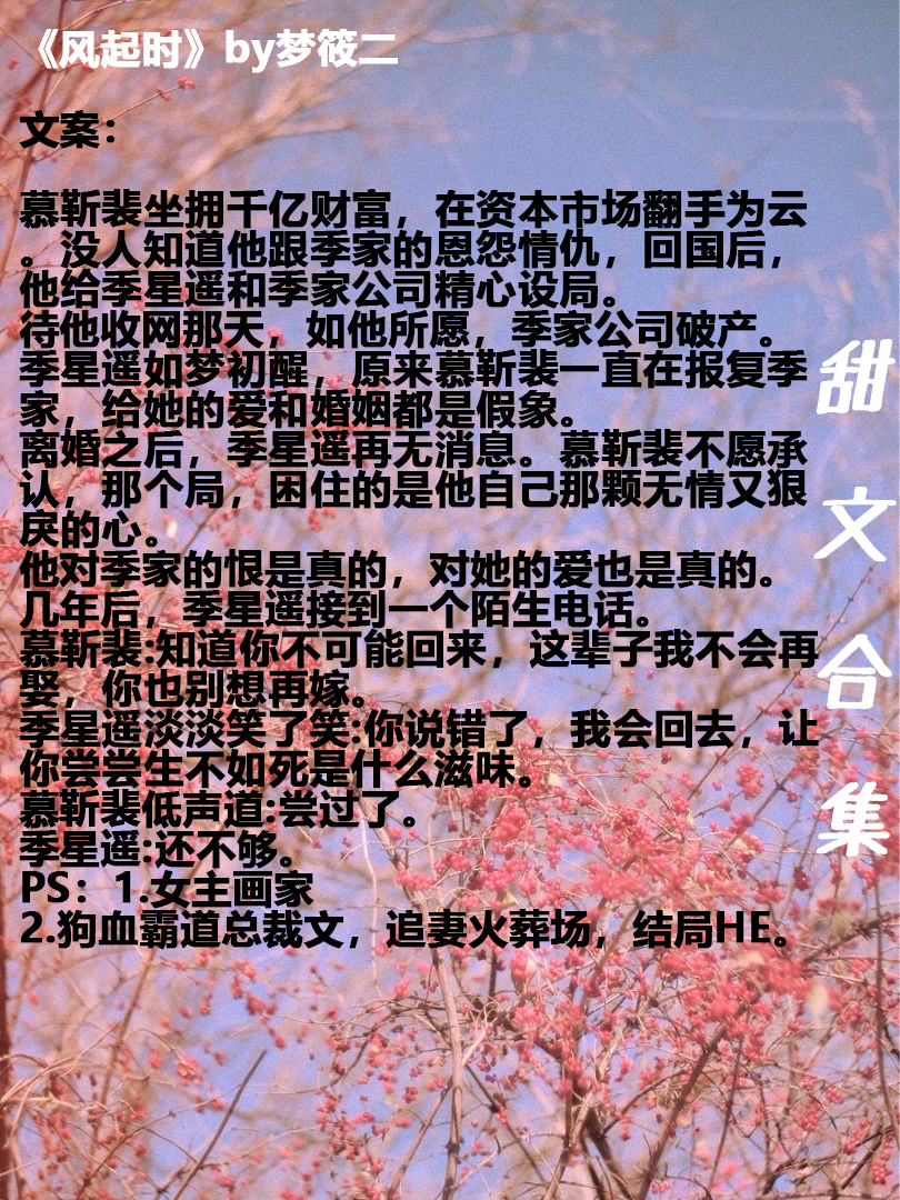 「甜文合集」霸道总裁和她的小娇妻甜文！宠就完事了