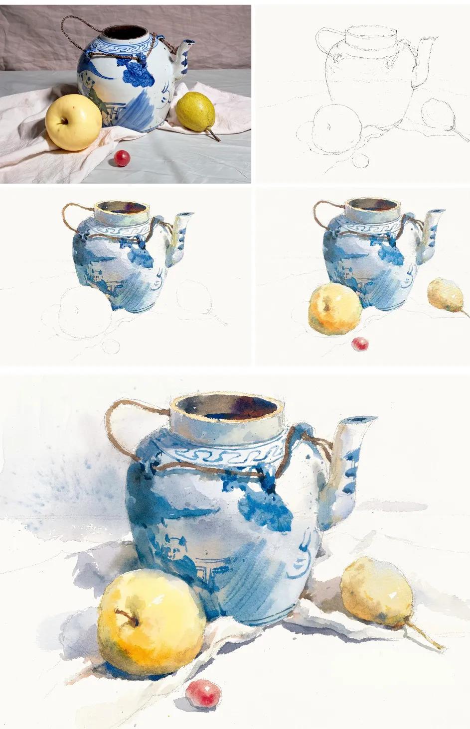 高考色彩白色罐子画法(白色陶瓷罐子色彩)_友友