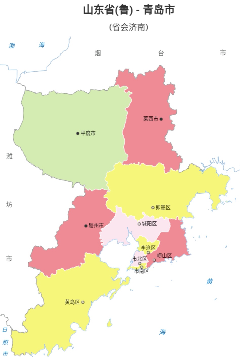 青岛地区地图图片