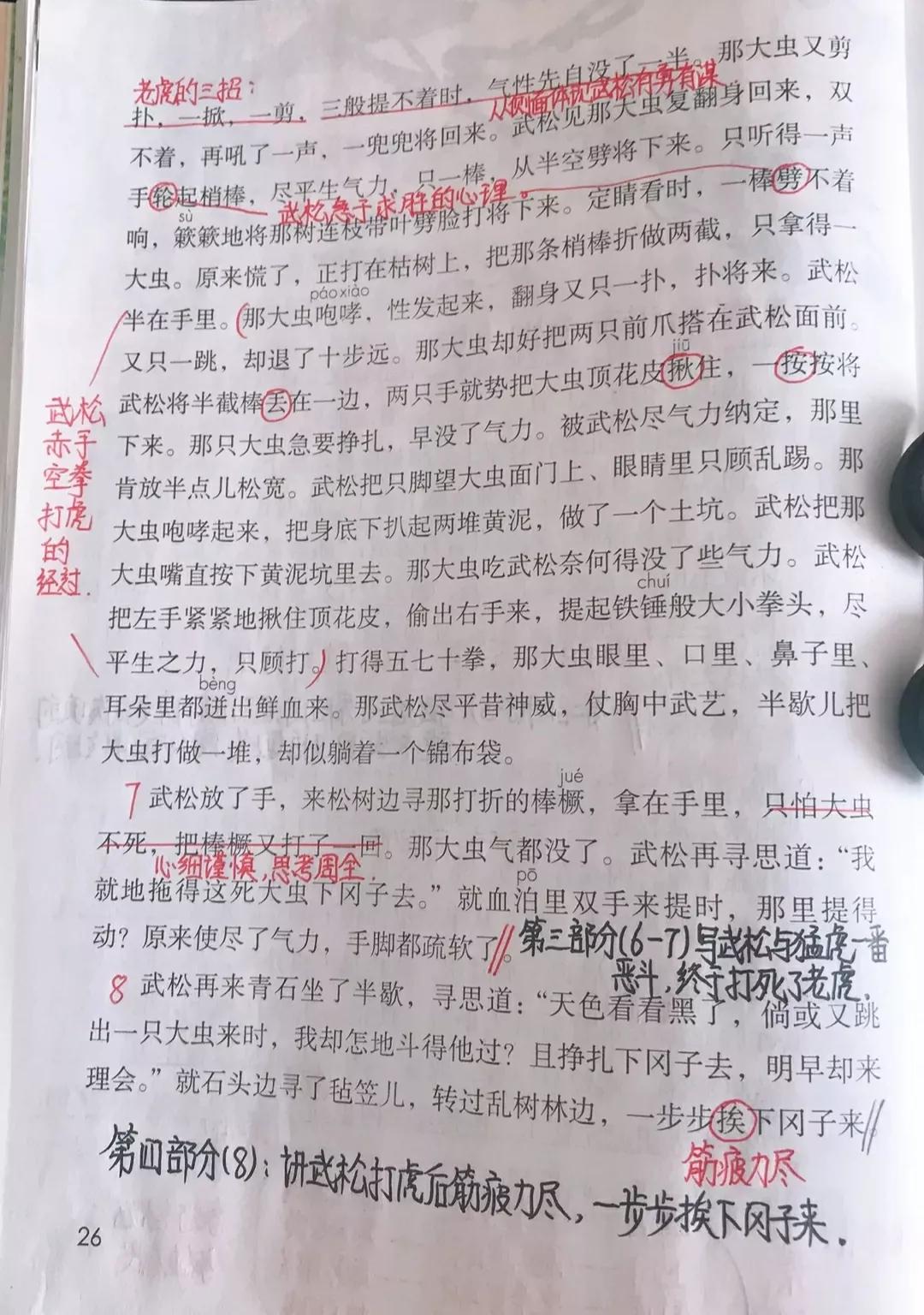 景阳冈武松打虎主要内容（五年级语文景阳冈课文笔记）