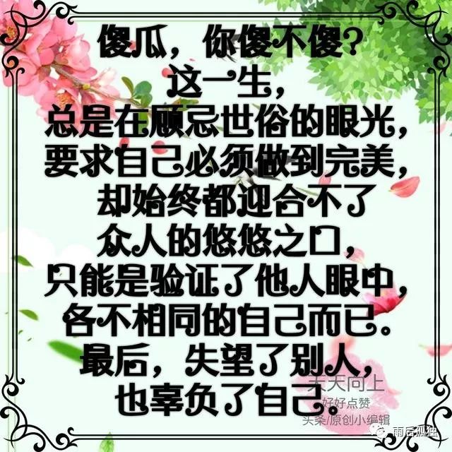 傻瓜，你累不累？（说道心坎里了）