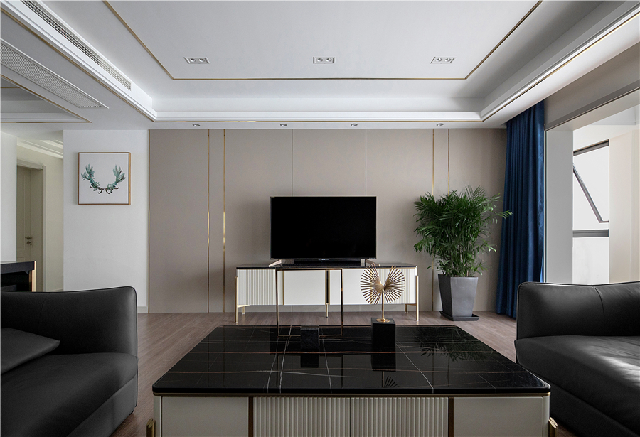 200㎡现代风设计，开放式厨房+餐厅+吧台，轻松自然的生活