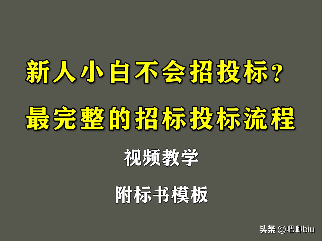 新人小白不会招投标？最完整的招标投标流程和步骤，附标书模板