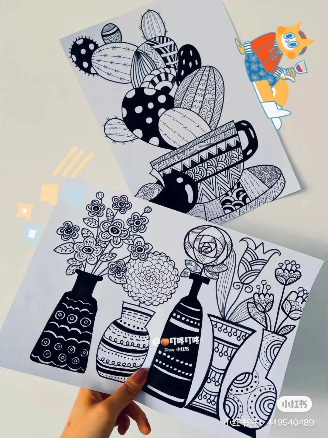 线描画创意作品大全(60张精美装饰线描,教你一招玩转"创意线描"课堂