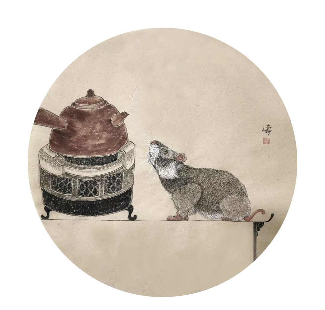 灵鼠物语 萌翻你我——记青年画家王文涛的鼠年画鼠