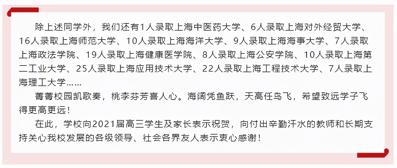 2021上海部分高中“复旦交大”录取人数排名！哪所学校实力更强？