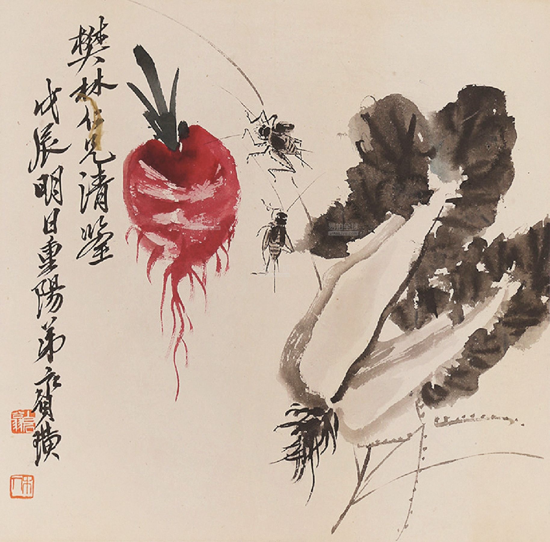 中国100名最著名画家系列-大写意国画齐白石