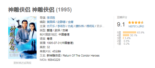被遗忘的83版《神雕侠侣》,金庸点赞陈玉莲,刘德华戏假情真