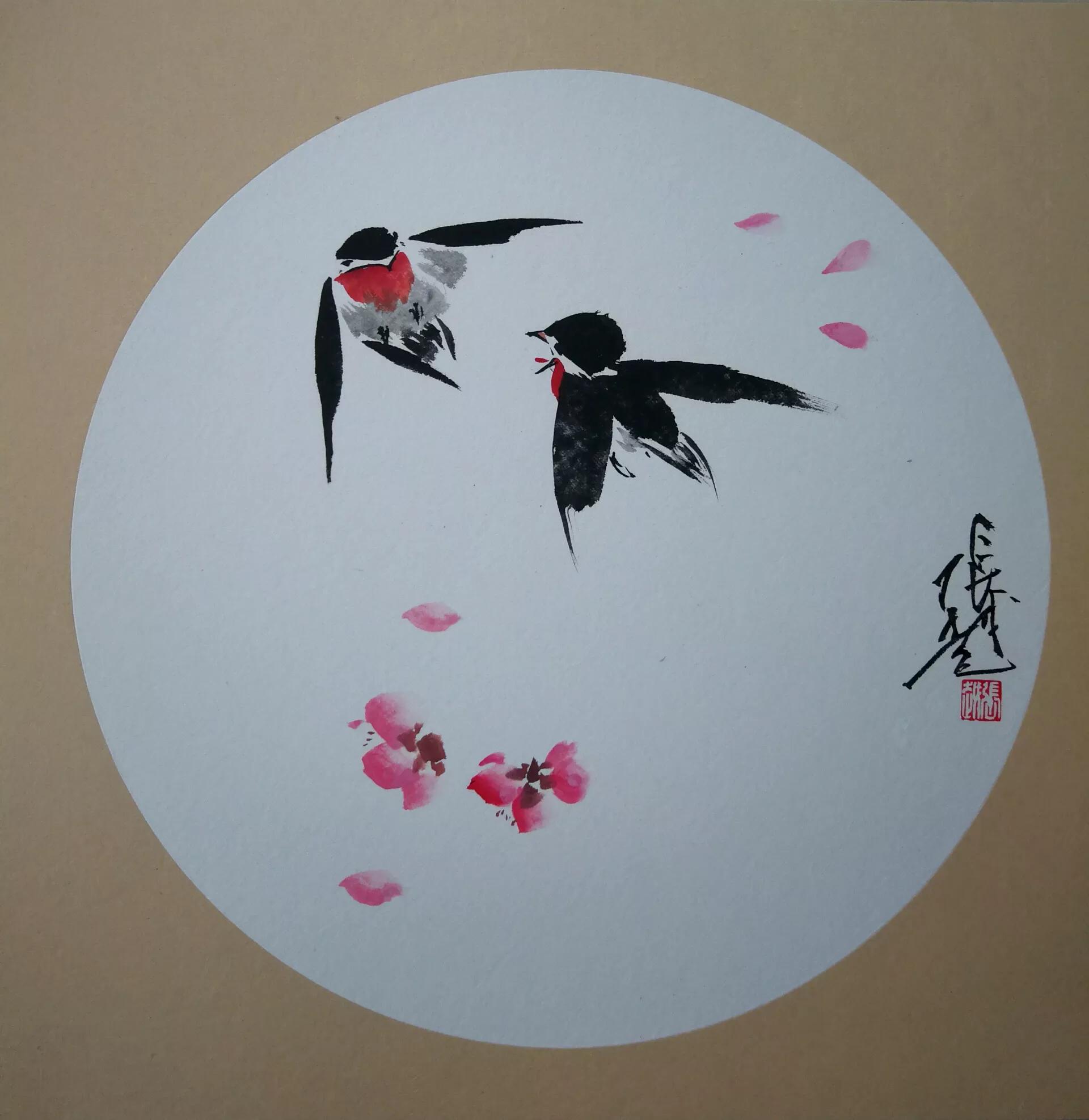 桃花树怎么画（三远堂：国画桃花燕子怎么画「图文教程」）