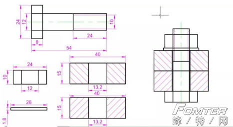 AutoCAD教程之绘制螺栓连接组合图