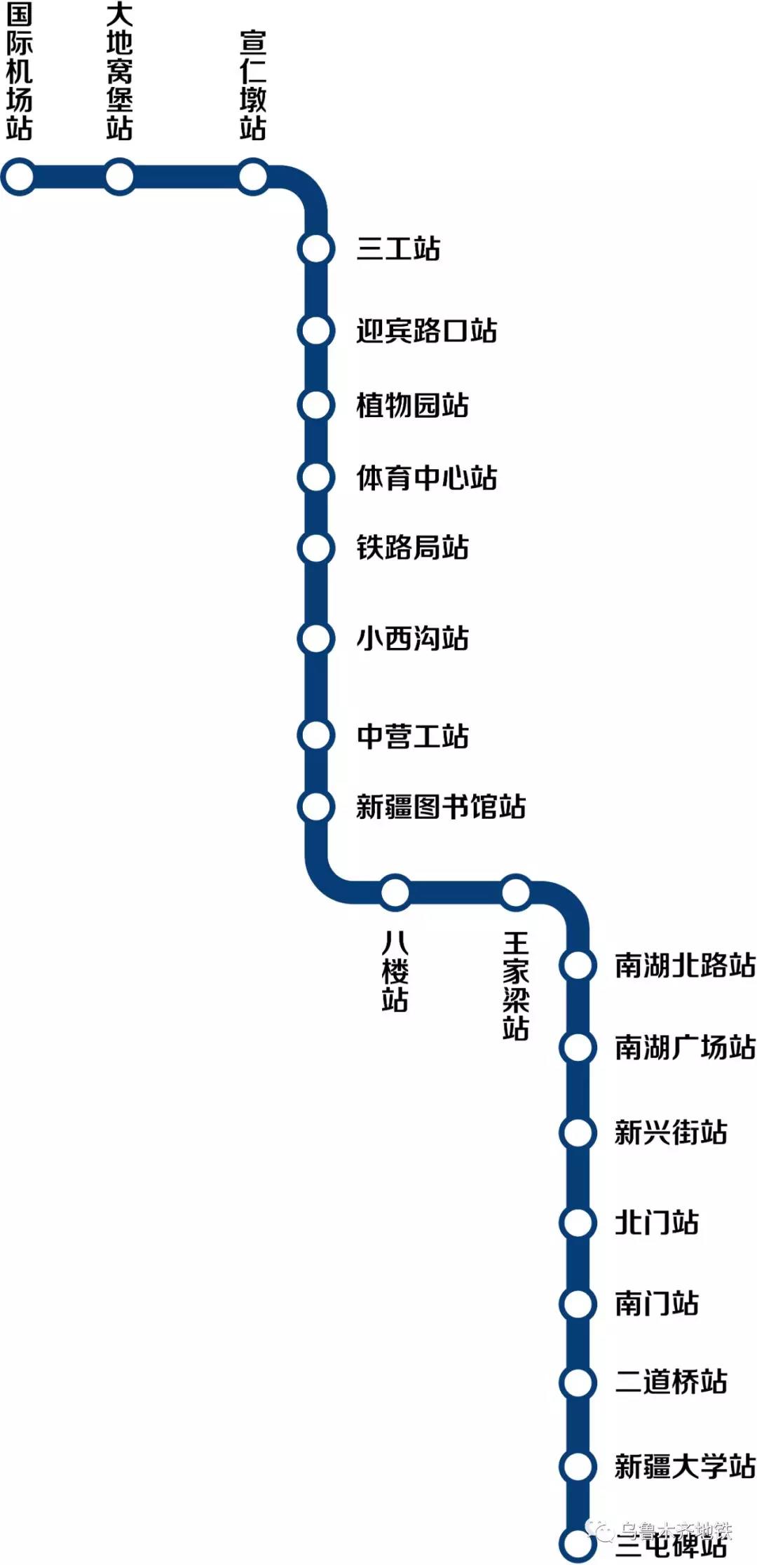 乌鲁木齐地铁1号线将于下午2点全线开通