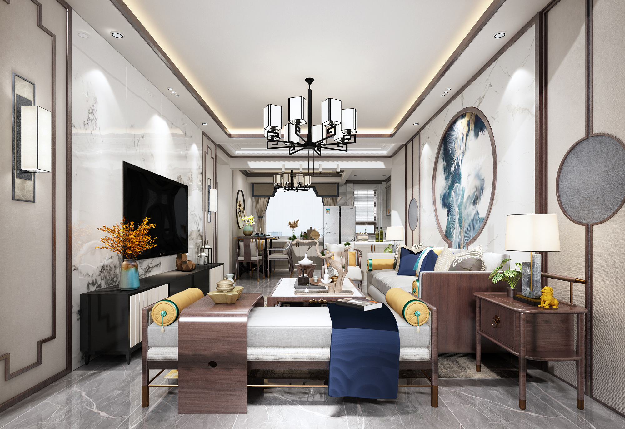 宁静富有诗意的新中式 哈尔滨装修公司装修 哈尔滨亿居装饰公司