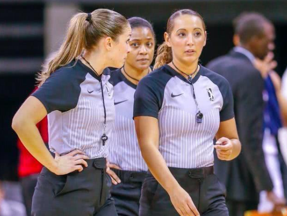 莫伊尔-格莱茜是在18/19赛季的时候正式加入nba担任女裁判的,当时和她