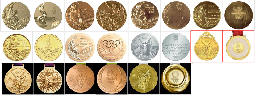 历届奥运会奖牌图片(历届奥运会的金牌图案)