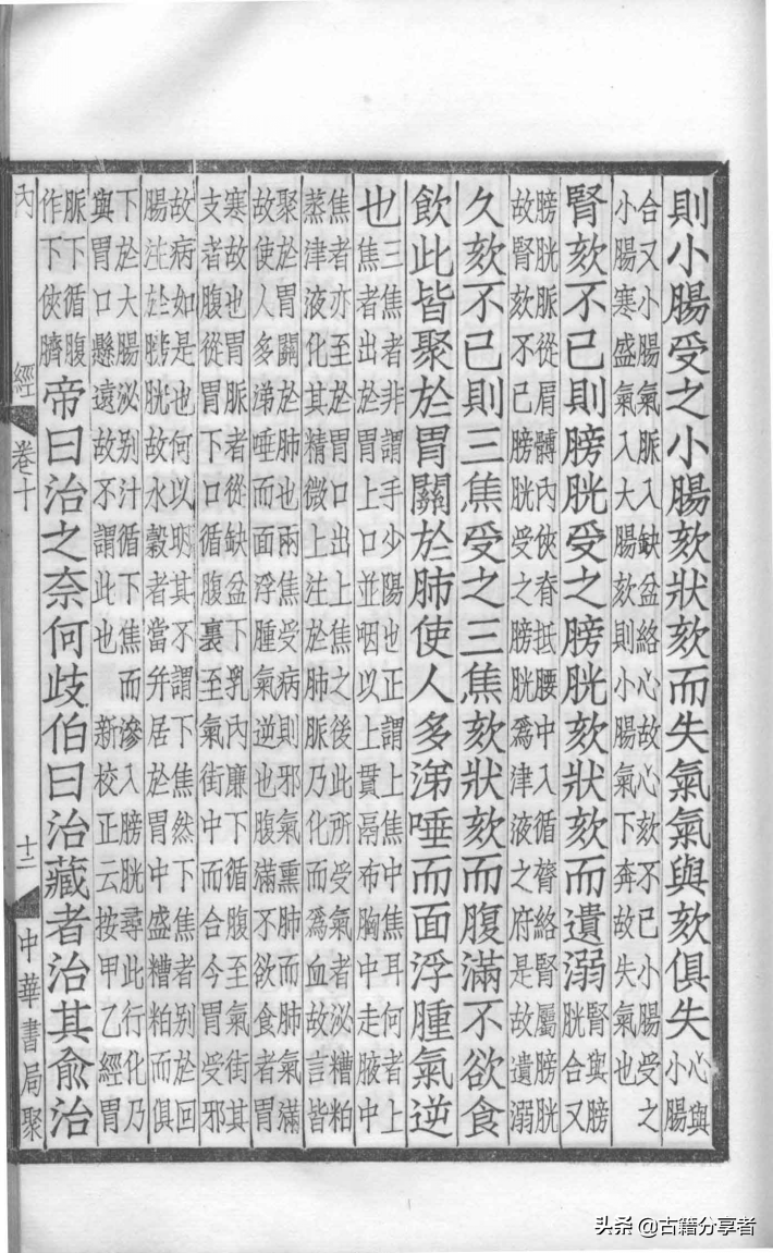 中医典籍（补注黄帝内经素问）第10卷