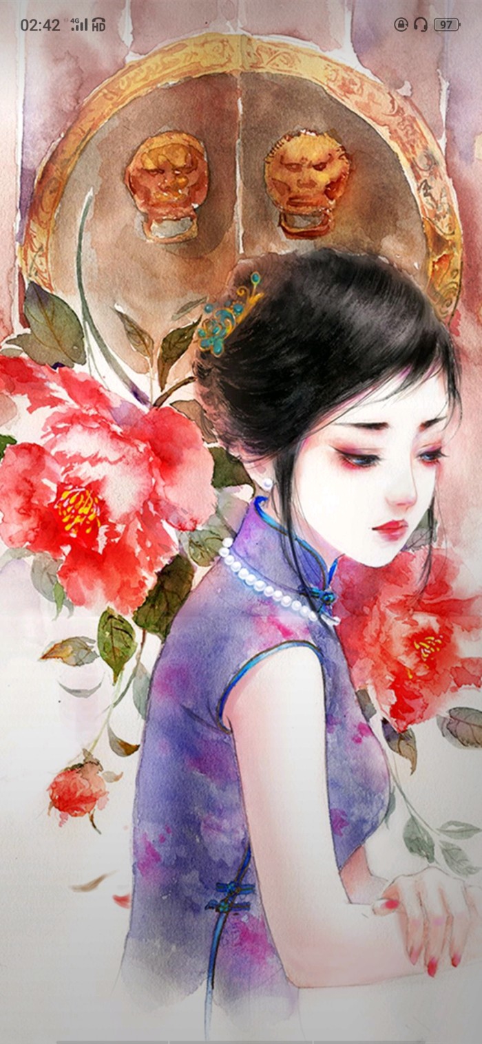 手绘古风美人手机桌面背景壁纸锁屏:有美一人,清扬婉兮,来看看