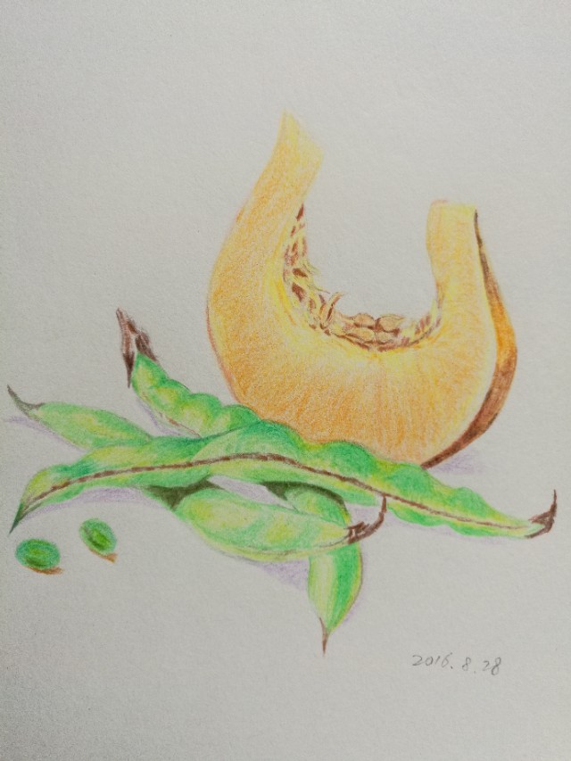 鲜嫩之美一一南瓜&豆角最后让你看看色铅笔的魔法纸上的怀表酷炫汽车