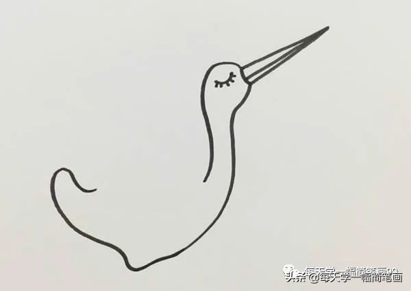 每天学一幅简笔画--仙鹤简笔画步骤图解教程