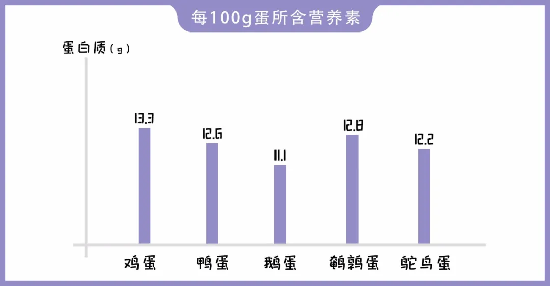 鸡蛋鸭蛋鹅蛋鹌鹑蛋鸽子蛋，它们的营养区别是？