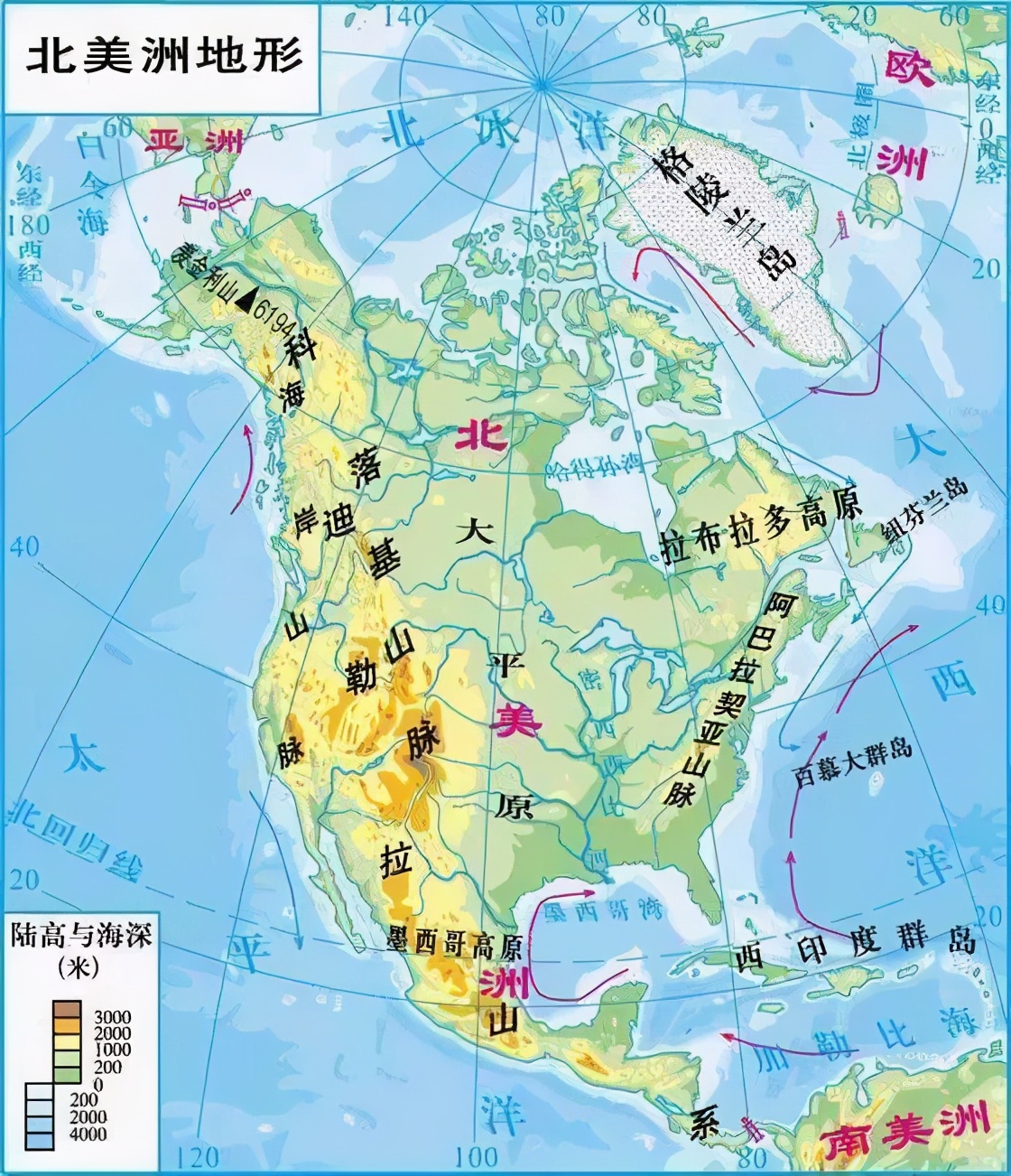 北美洲的人口分布图图片