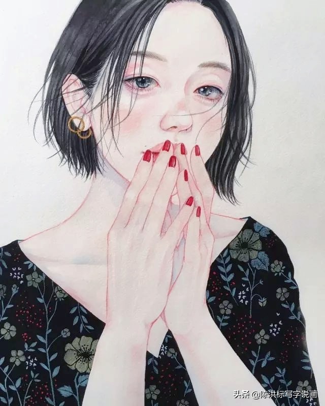 画中的人体太真实，少女伤心的泪水清晰可看，神情楚楚可怜惹人爱