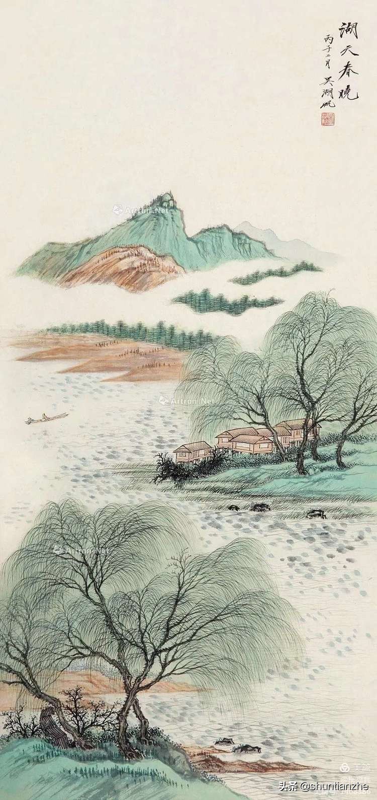 春晓图片(名家山水画《春晓图》欣赏)