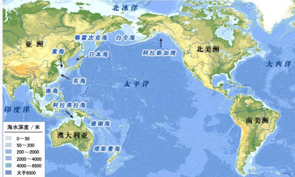 七大洲四大洋的位置图图片
