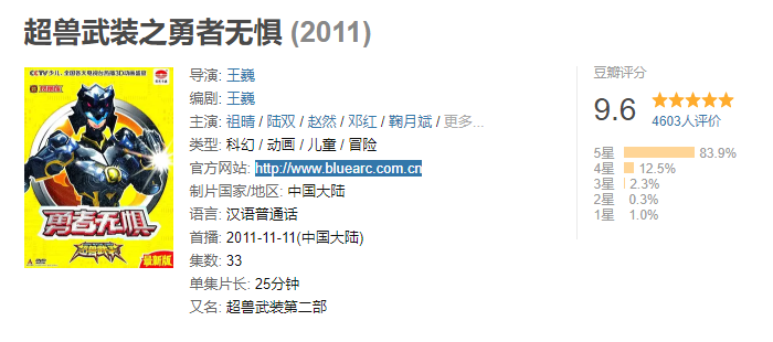 14部豆瓣9.5分以上国产电视剧，动画片就占了6部