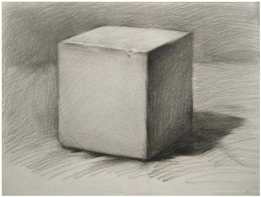 石膏几何体画法:分步骤讲解立方体画法,适合0基础临摹学习