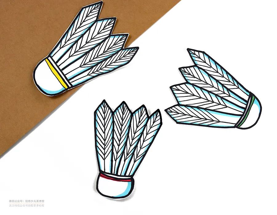 打羽毛球拍怎么画(儿童画教程|创意写生美术课程《一副羽毛球拍》)