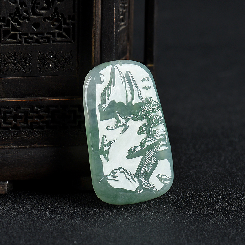 翡翠山水牌-虽是无情也动人,你的选择对吗?(翡翠危料是什么)-老玛瑙