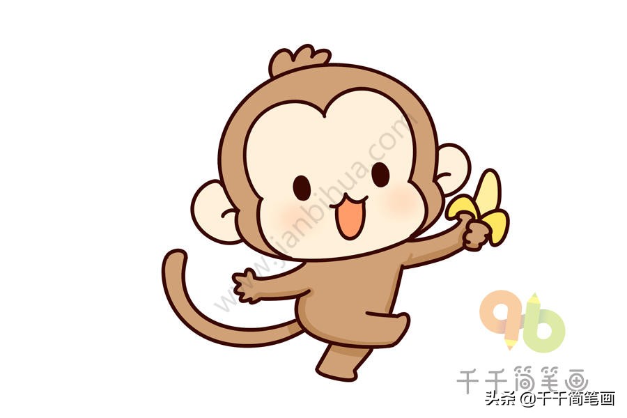 可爱的简笔画图片大全(10种可爱的小猴子简笔画合集，分分钟被萌翻，一看就会画)