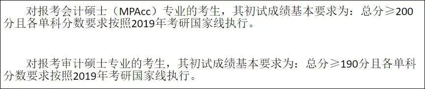最新汇总！54所2019年非自主划线高校MPAcc复试分数线汇总！