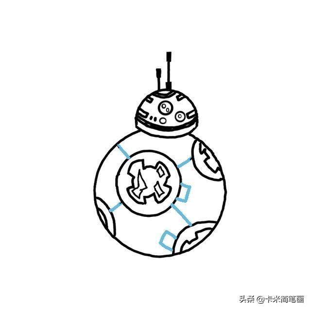机器人简笔画 - 星球大战BB-8简笔画教程