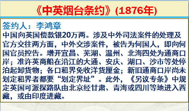 《中葡和好通商条约》(1887年)《中日马关条约》(1895年)《辛丑条约》