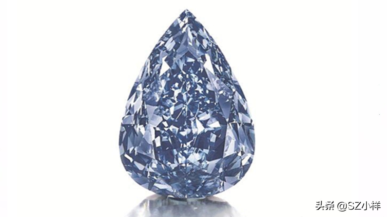 『温斯顿蓝钻石戒指 winston blue diamond ring』,是一枚梨形蓝钻,重