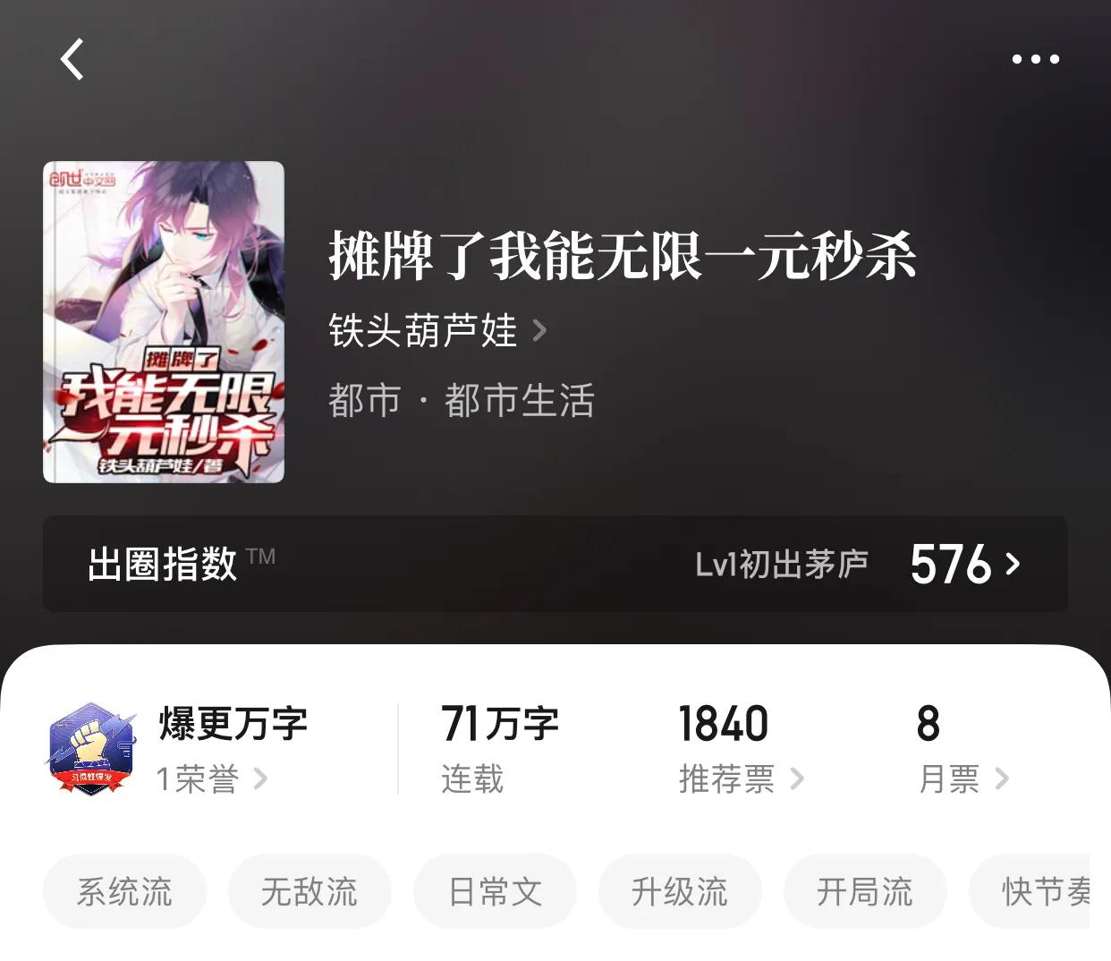 八本让都市变得不一样的，都市无限流小说，其实是让幻想远航