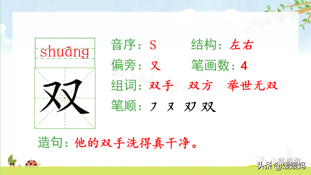 一年级下册语文识字2《姓氏歌》图文详解及同步练习