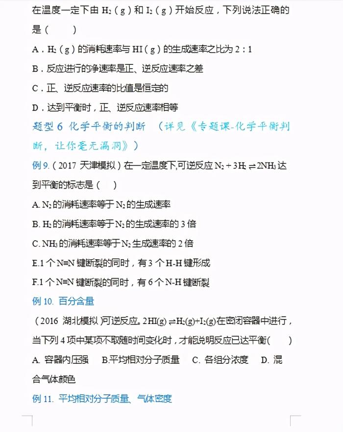 2021高考化学，必考题型清单总结，学渣逆袭必备