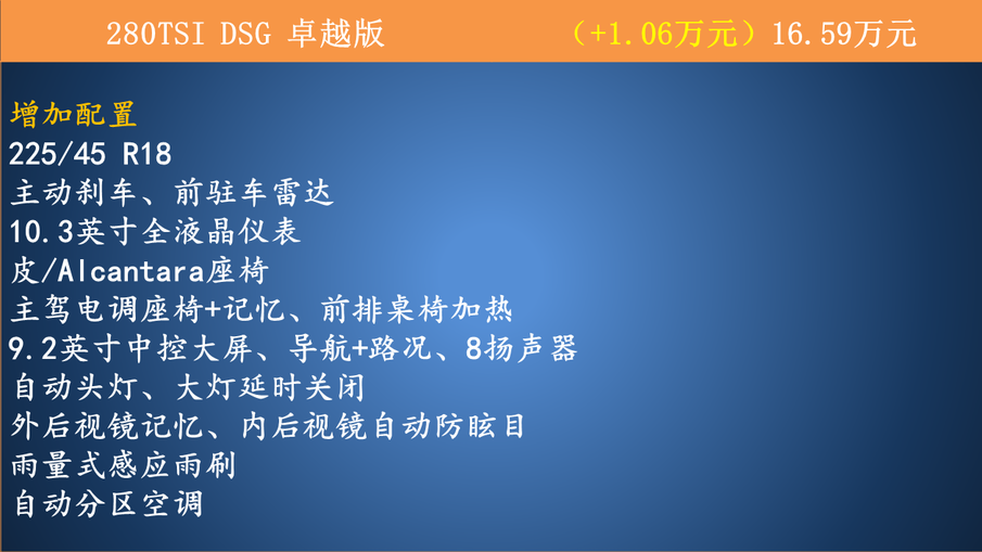 配置提升很大 超越和卓越版都比较给力 新款速腾配置解析